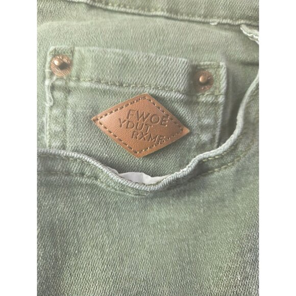 FWOE Vintage-Look Green Straight-Leg Jeans Size 34 Denim*VGC - Picture 8 of 8